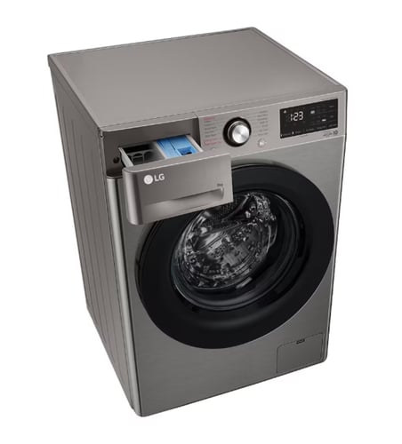 إل جى غسالة منزلية أتوماتيك تعبئة أمامية، 9 كجم، ت...