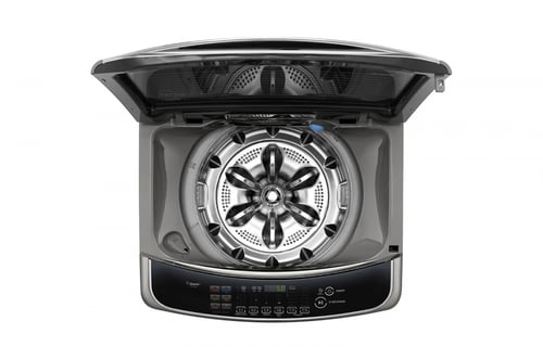 ال جي غسالة تعبئة علوية، 19 كيلو، واي فاي، استيل ف...