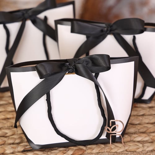 White and black paper bag
