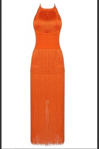 فستان هدب ميدي