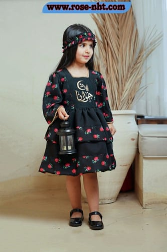 فستان شالكي برتقالي /دانتيل