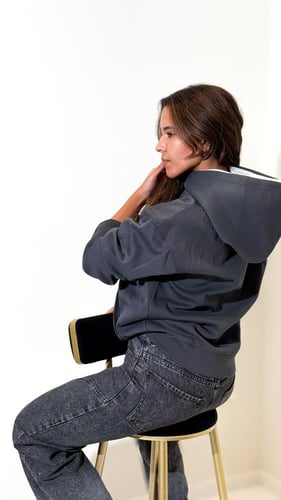 هودي دبل كاب Navy Double Cap Hoodie