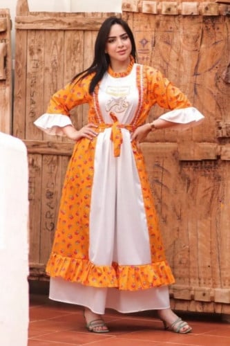 جلابيه شالكي - برتقالي