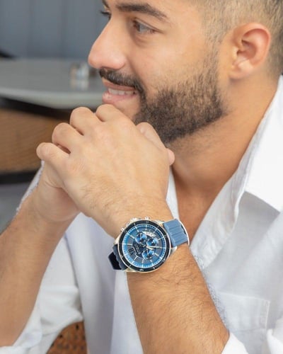 ساعة إمزوري الرجالية بلون أزرق