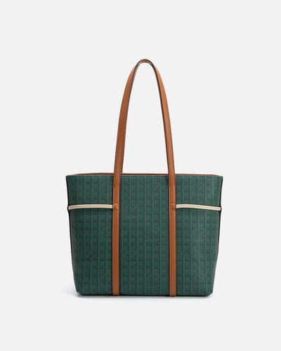 شنطة نسائية كلاسيك بلون أخضر و بني من امزوري