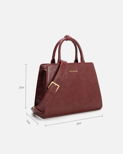 شنطة نسائية كلاسيك بلون عودي من امزوري