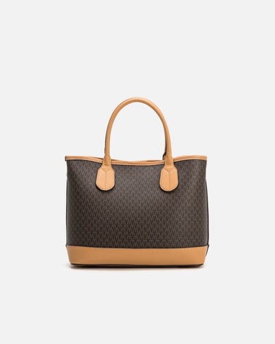 شنطة نسائية إمزوري جلد بلون بني