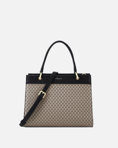 شنطة نسائية إمزوري بلون بيج وأسود