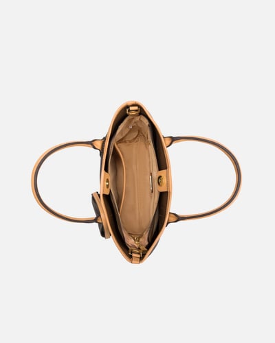 شنطة نسائية إمزوري جلد بلون بني