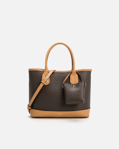 شنطة نسائية إمزوري جلد بلون بني