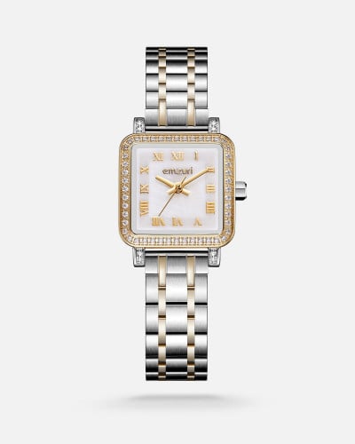 ساعة نسائيه ستيل بلون ذهبي وفضي