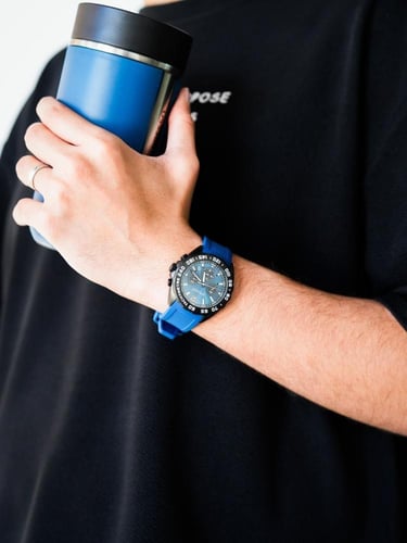 ساعة رجالية من امزوري بلون أزرق