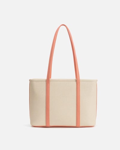 شنطة نسائية كلاسيك بلون وردي وبيج من امزوري