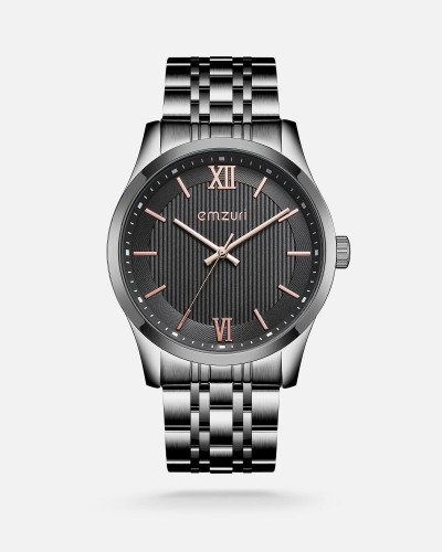 ساعة رجالية ستيل بلون أسود