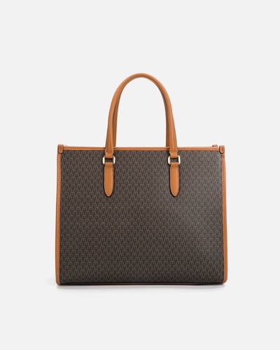 شنطة نسائيه من الجلد بلون بني