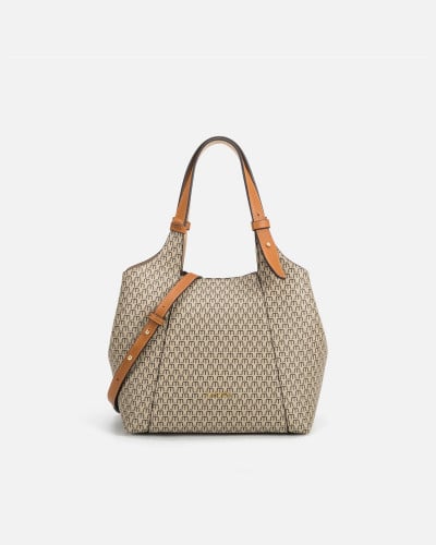 شنطة نسائيه من الجلد بلون بيج