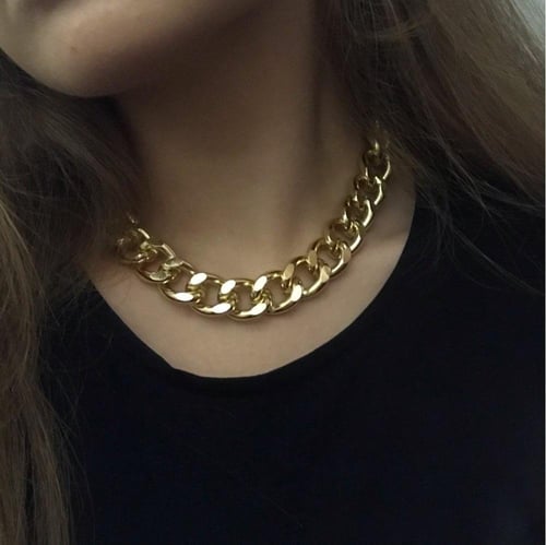 سلسال للنساء جنزير سلسلة لون ذهبي شكل 2