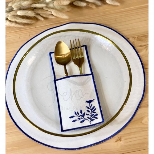 طقم لشخصين ( 2جيب ملاعق + 2مفرش )