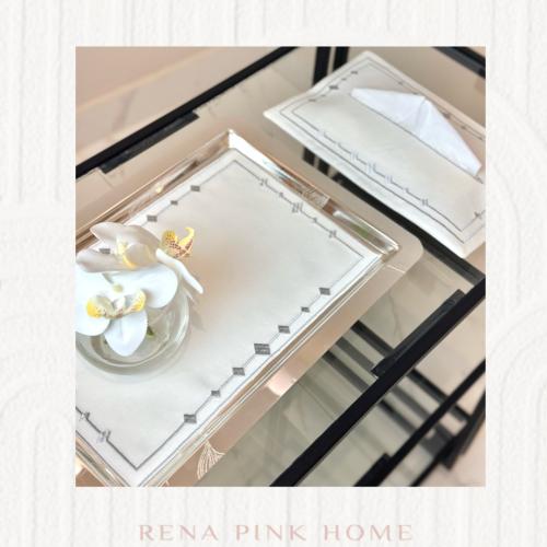 طقم مفرش صينية + بيت مناديل