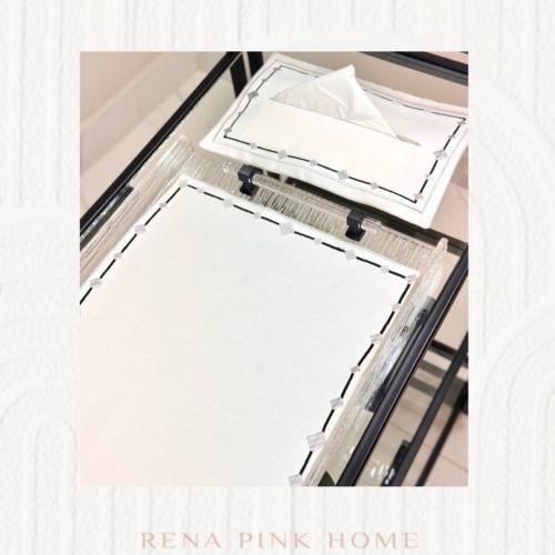 طقم مفرش صينية + بيت مناديل