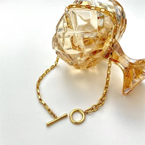 سلسال سلسلة بقفل دائري لون ذهبي