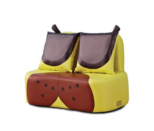 كنب مزدوج حيوانات - أصفر