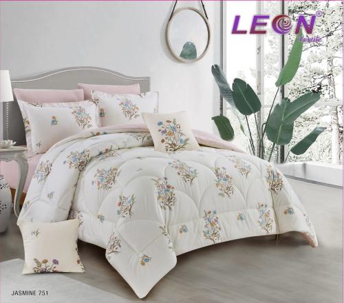 مفرش ليون نفرونص 4 قطع قطن مشجر / 751