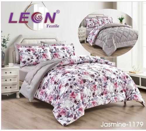 مفرش ليون 6 قطع نفرين مايكروفايبر مشجر