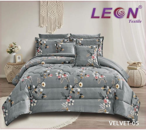 مفرش ليون فلفت مشجر مخمل شتوي