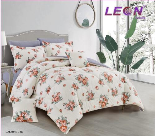 مفرش ليون نفرونص 4 قطع قطن مشجر / 748