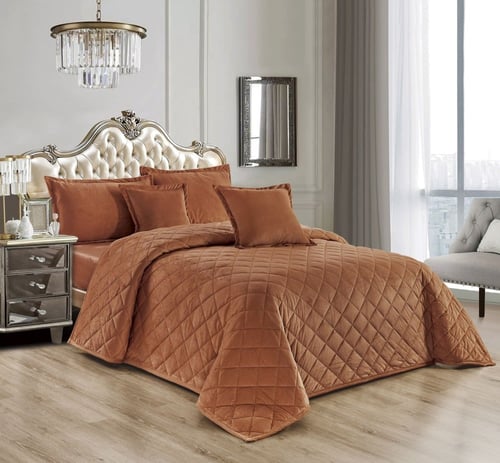 مفرش ليون مخمل مضغوط 6 قطع نفرين ساده