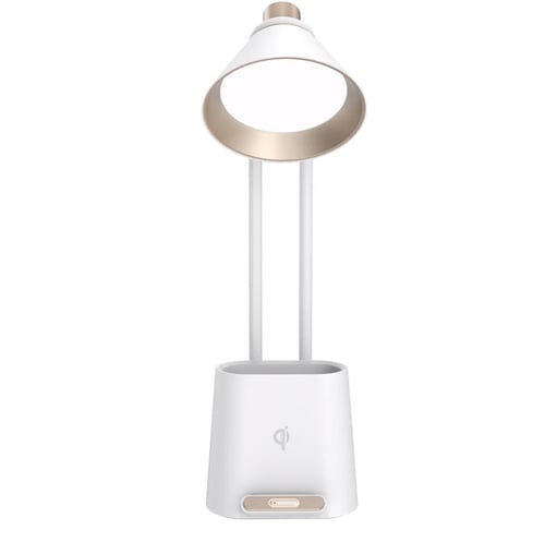 مصباح LED مع حامل للأقلام وشاحن لاسلكي