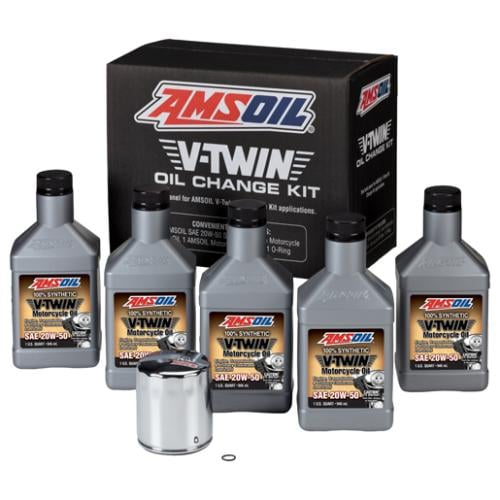 بكج تغيير زيت امزويل 20W50 V-TWIN زيت + فلتر زيت ك...