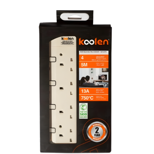 توصيلة كهرباء كولين 5 متر 4 مخارج UK بمفاتيح مستقل...