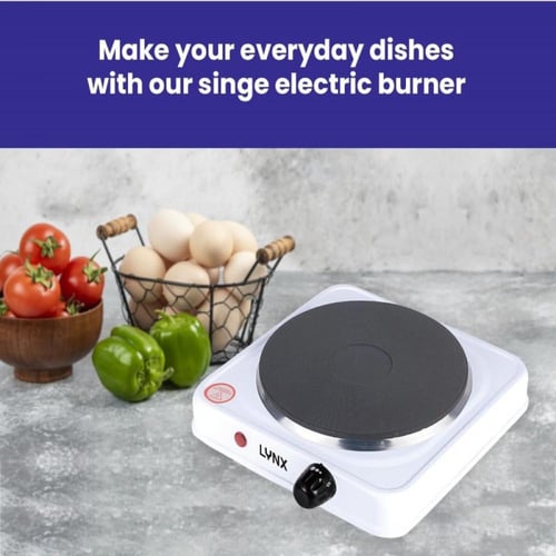 لينكس موقد كهربائي حجري شعلة واحدة 1000 واط - أبيض...