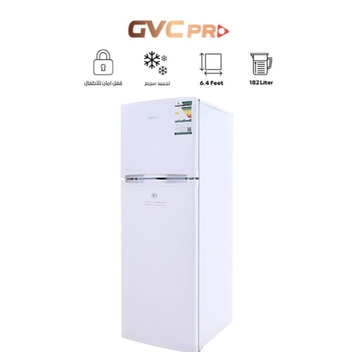 جي في سي برو ثلاجة بابين 6.4 قدم مكعب - 182 ليتر -...