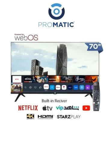 شاشة بروماتيك سمارت 70 بوصة 4K WebOS بدون إطار – N...
