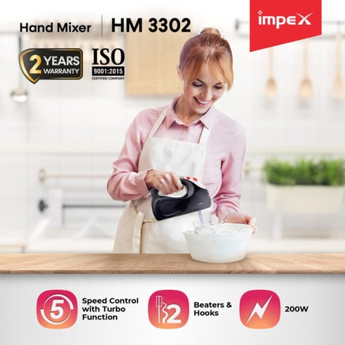 امبيكس خلاط يدوي كهربائي - 5 سرعات - أسود - HM 330...