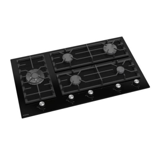ستار واي سطح غاز زجاج - 5 شعلات - 60x90 سم - أسود...