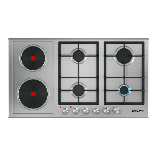 جي في سي برو موقد ايطالي 6 عيون - 4 غاز + 2 كهرباء...