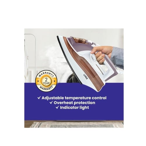 لينكس مكواة بخار - 1600 واط - أبيض وبني - LY-IR-30...