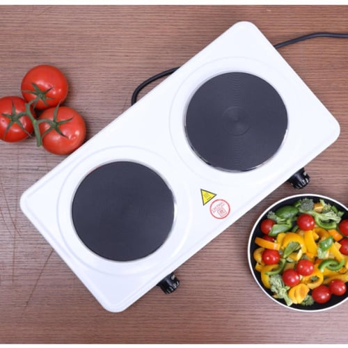 موقد جيباس كهرباء 2 عين حجر - 2000 واط - فضي وأسود...