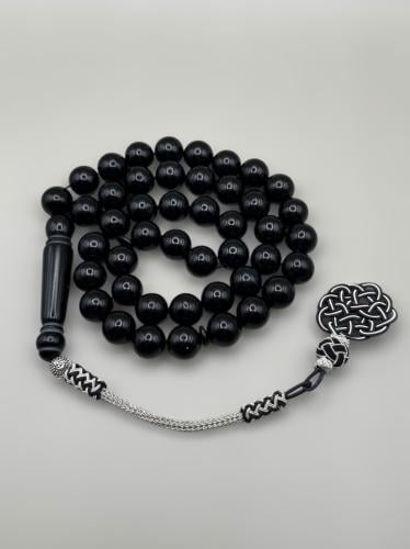 سبحة بكلايت | أسود كامل مع طرابزونة نحاس