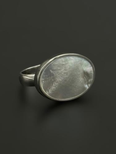 صدف | خاتم ملكي بيضاوي فضة عيار 925 - صدفي