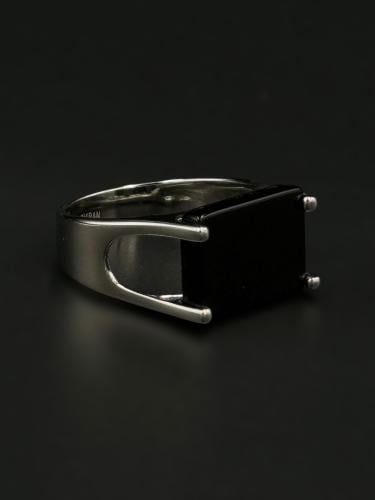 قاتم | خاتم ملكي مربع فضة عيار 925 - أسود