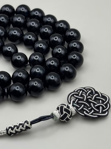 سبحة بكلايت | أسود كامل مع طرابزونة نحاس