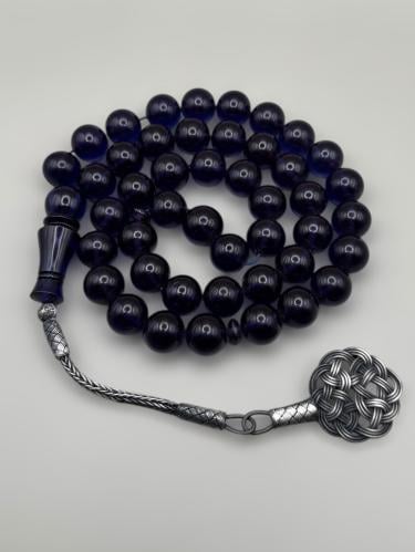 سبحة زعفرانية | بنفسجي حرباء مع طرابزونة فضة