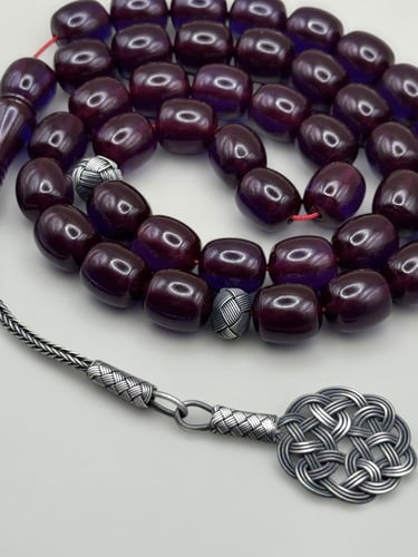 سبحة زعفرانية | بنفسجي حرباء مع فواصل وطرابزونة فض...