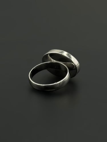 تايقر | خاتم ملكي فضة عيار 925 - رصاصي مخطط