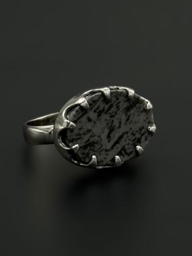 ماربل | خاتم ملكي شنكار بيضاوي فضة عيار 925 - رصاص...